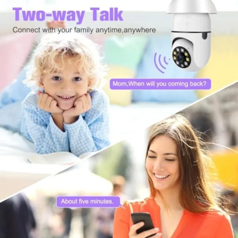 Security Camera Indoor Wireless WiFi Outdoor Home E27 360 Degree Panoramic Home